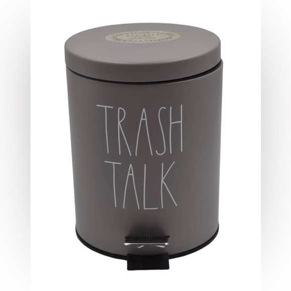 Rae dunn Trash Talk Bathroom Room Small Bin 11" Tall - Picture 1 of 2